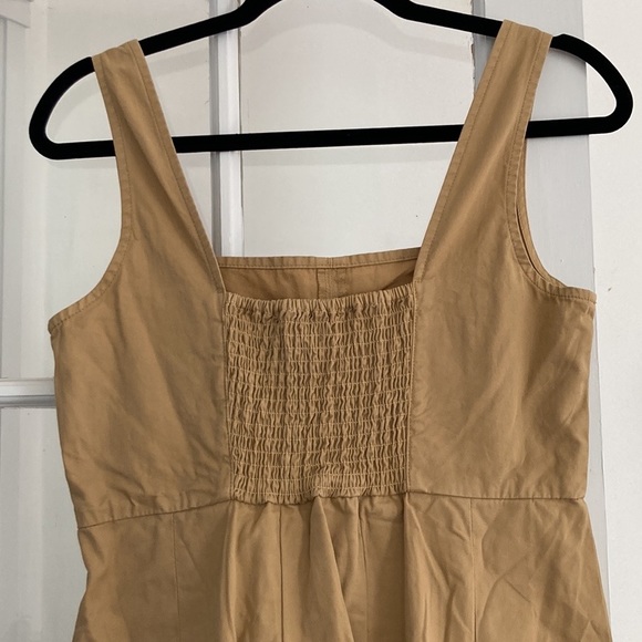 J. Crew Pleated Pinafore Chino Dress in Honey Brown - Picture 12 of 15